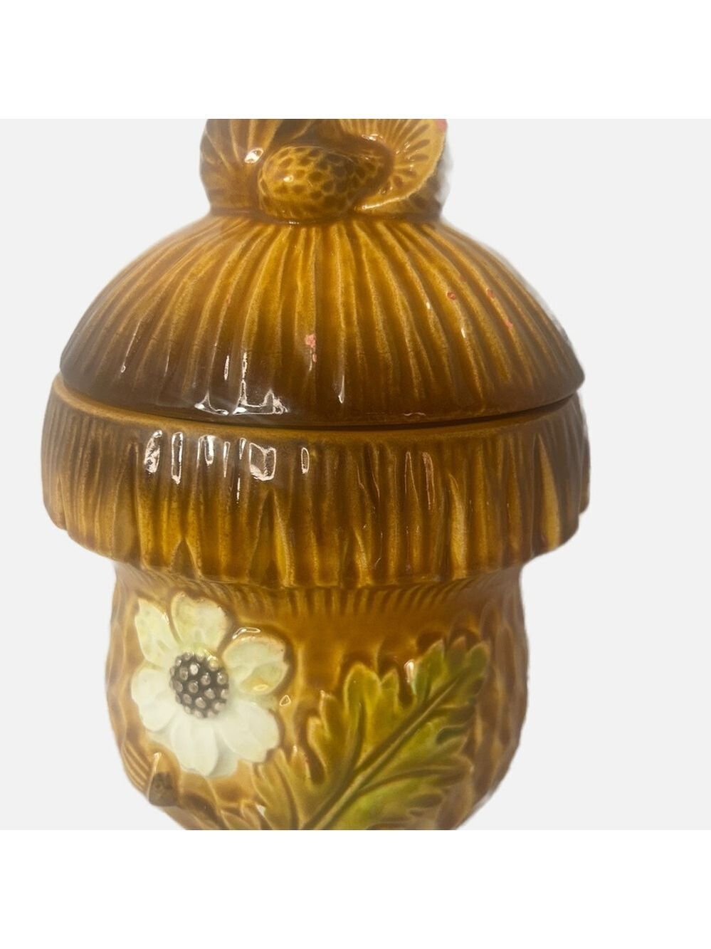 Vintage Japan Mushroom Floral Cookie Canister Jar Food Storage Retro 70s
